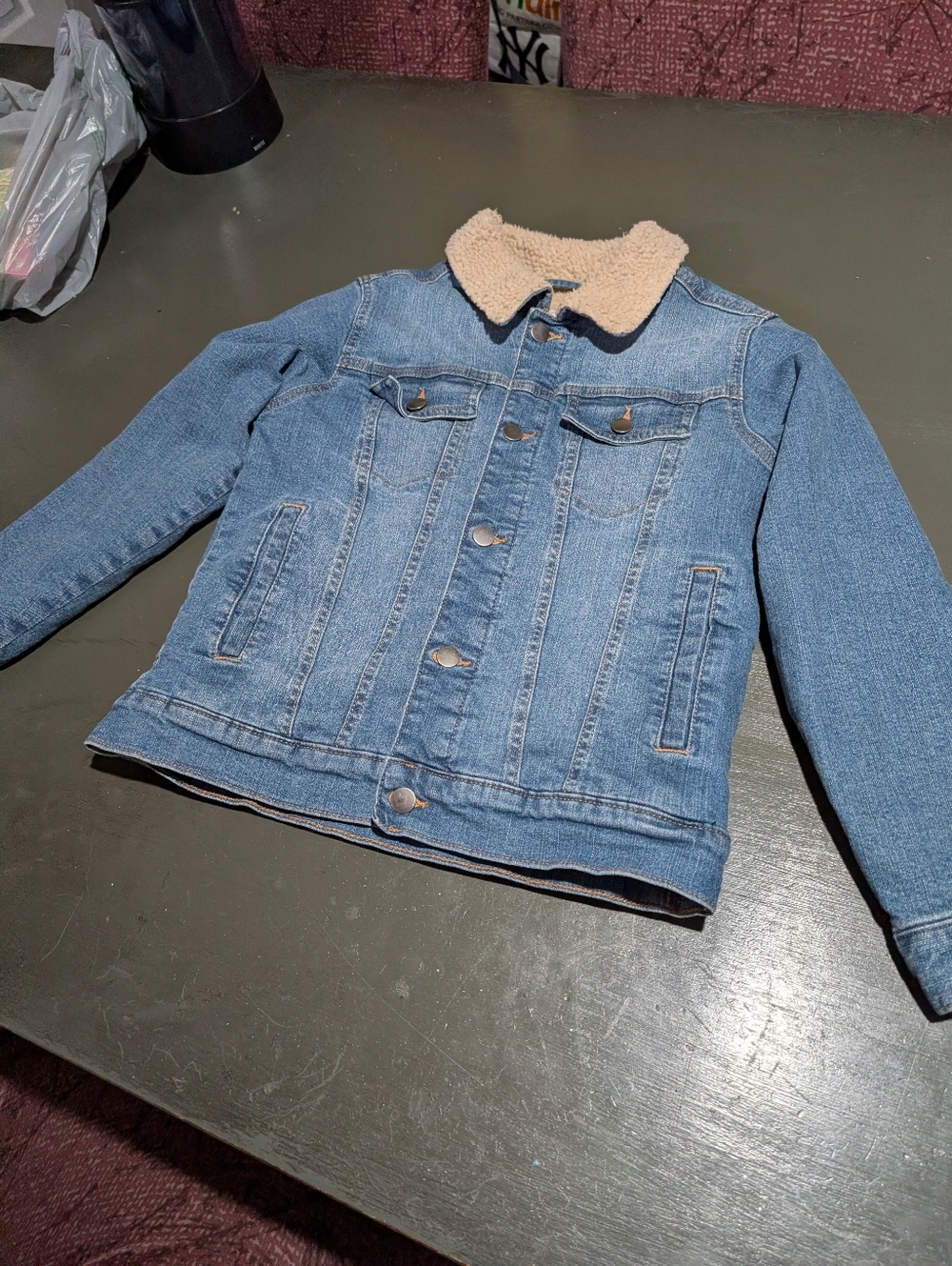 Wonder Nation Size Large (10-12) Girls Heavy Jean Jacket EUC